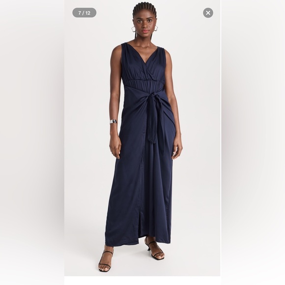 NWT ✨ DIARRABLU Lyla Dress | Shopbop | Navy Blue Maxi Wrap Dress Size L Large - Picture 2 of 10